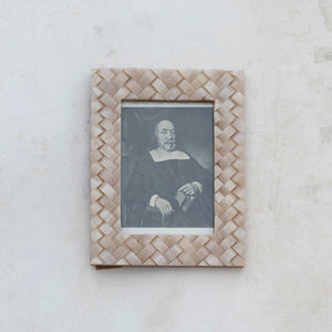 Ivory Woven Resin Photo Frame