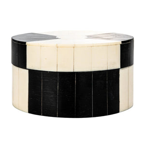 Round Black and White Resin Box