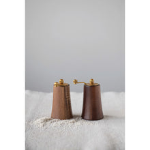 Load image into Gallery viewer, Acacia Wood and Stainless Steel Salt and Pepper Shakers

