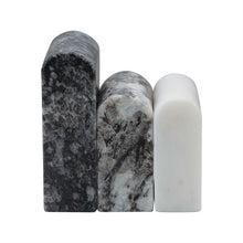 Load image into Gallery viewer, Granite &amp; Marble Objects, Black &amp; White, Set of 3

