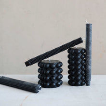 Load image into Gallery viewer, Black Beaded Taper Candles, Unscented
