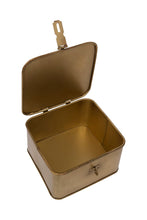 Load image into Gallery viewer, Square Decorative Metal Boxes, Brass Finish, Set of 3