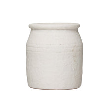 Load image into Gallery viewer, White Terracotta Crock Vase
