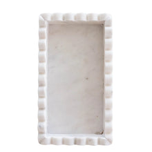 Load image into Gallery viewer, White Marble Scalloped Tray
