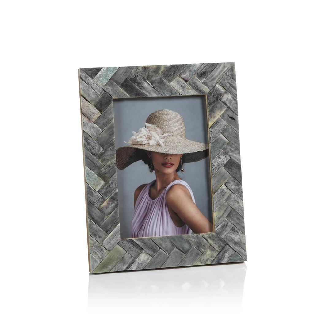 Gray Woven Bone Photo Frame