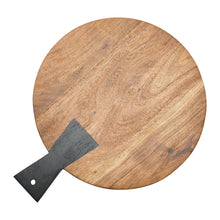 Load image into Gallery viewer, Round Wood Cutting Board with Black Bow Tie Handle
