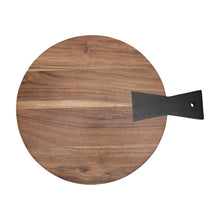 Load image into Gallery viewer, Round Wood Cutting Board with Black Bow Tie Handle

