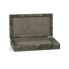 Load image into Gallery viewer, Shagreen Leather Rectangular Box with Suede Interior
