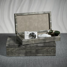 Load image into Gallery viewer, Shagreen Leather Rectangular Box with Suede Interior
