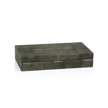 Load image into Gallery viewer, Shagreen Leather Rectangular Box with Suede Interior
