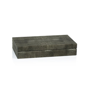 Shagreen Leather Rectangular Box with Suede Interior