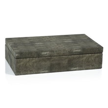 Load image into Gallery viewer, Shagreen Leather Rectangular Box with Suede Interior
