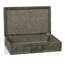 Load image into Gallery viewer, Shagreen Leather Rectangular Box with Suede Interior
