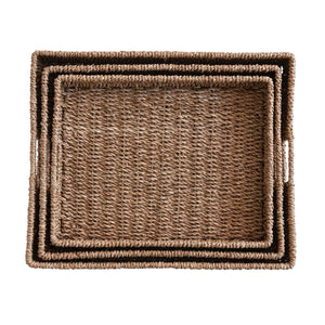 Hand-Woven Bankuan Trays, Set of 3