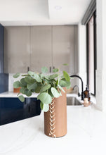 Load image into Gallery viewer, Leather Wrapped Vase - Cocoa, Natural Cording
