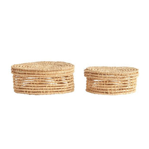 Woven Round Boxes, Set of 2