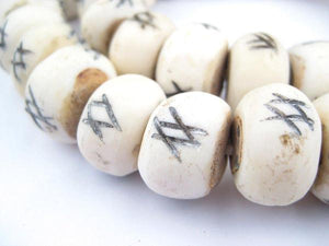 Tic-Tac-Toe Carved Bone Beads (Large)