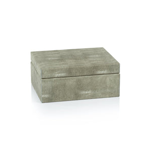 Shagreen Leather Box with Suede Interior - Small