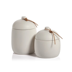 Small Ceramic White Canister