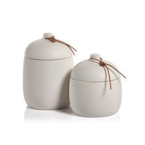 Large Ceramic White Canister