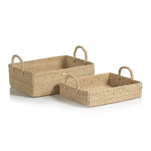 Load image into Gallery viewer, Stephanie Abaca Rectangular Trays / Baskets - Set of 2
