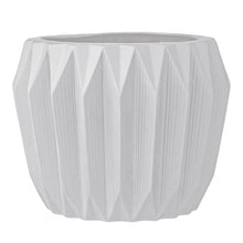 Load image into Gallery viewer, White Ribbed Flower Pot
