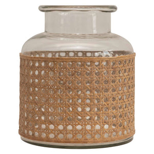 Cane Wrapped Glass Vase - Medium