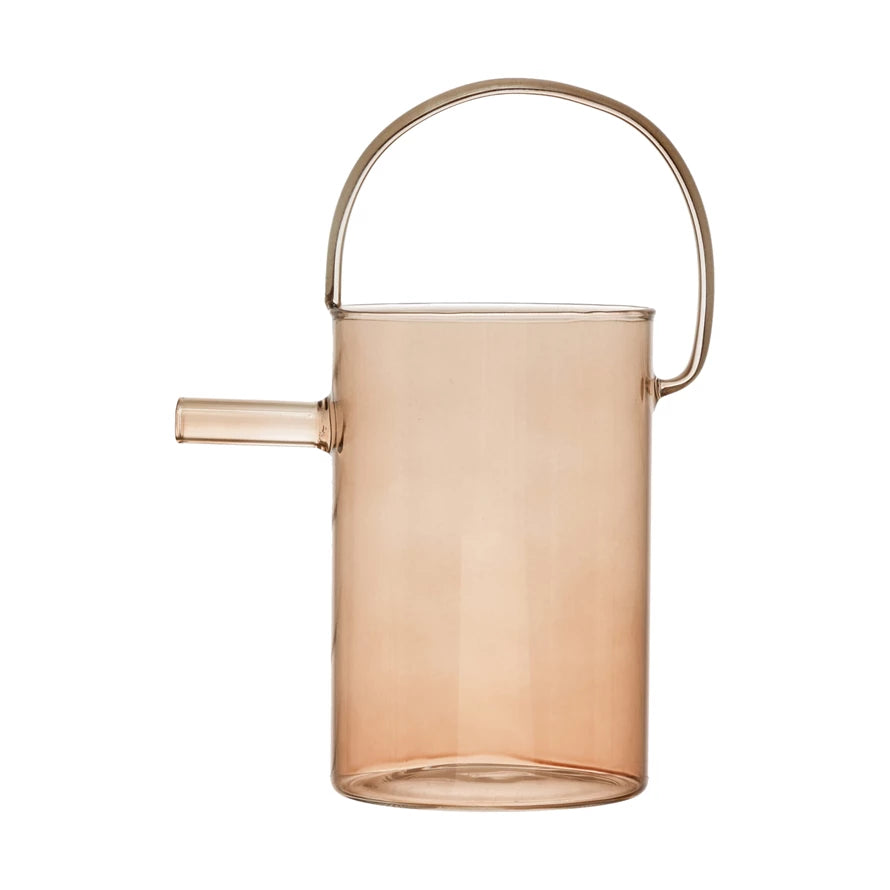 Brown Glass Watering Can, Holds 1 Quart