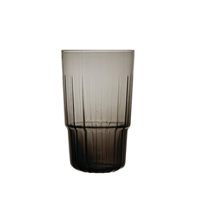 20 oz. Fluted Black Drinking Glass