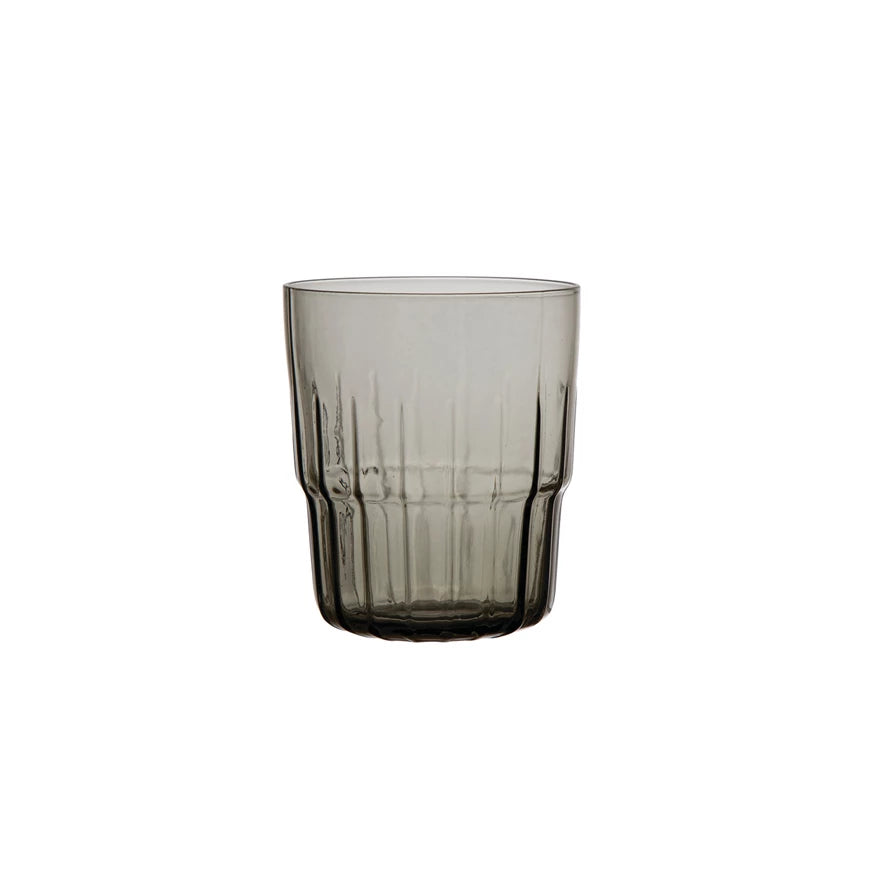 12 oz. Black Fluted Drinking Glass