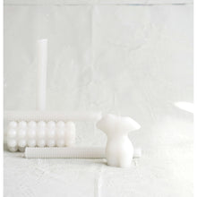 Load image into Gallery viewer, Dove Grey Beaded Taper Candles, Unscented
