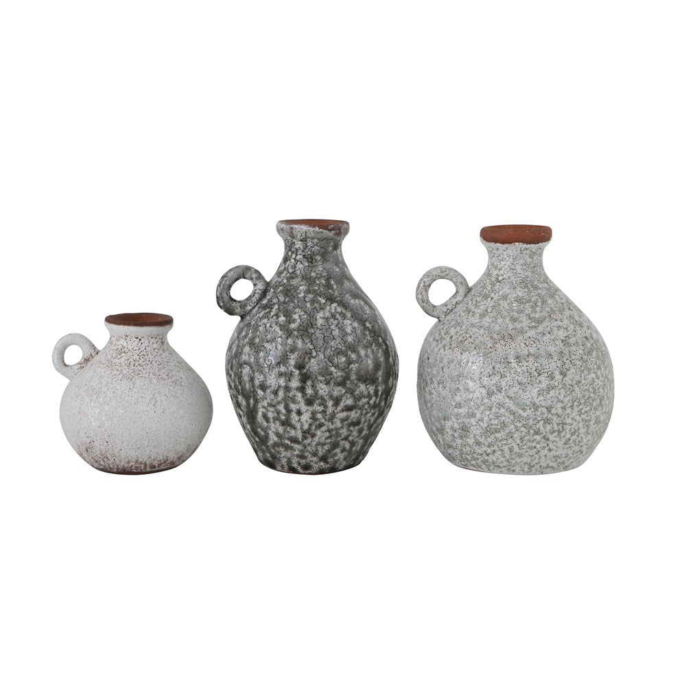 Reactive Glaze White Ceramic Vases