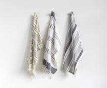Load image into Gallery viewer, Striped Tea Towel with Fringe, Set of 3
