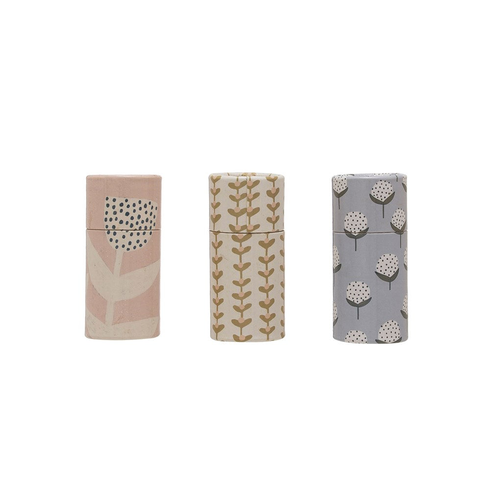 Floral Pattern Tube Matchboxes, 3 Styles
