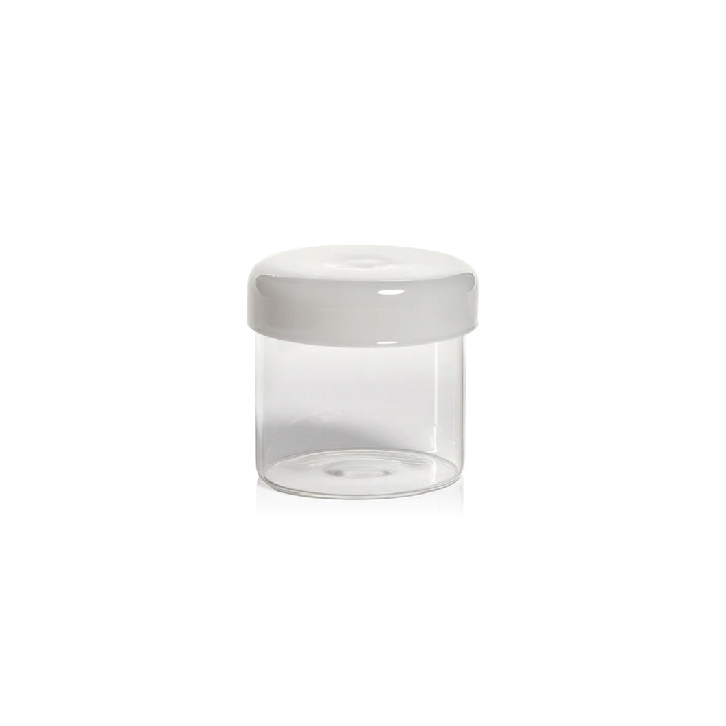 Glass Jar with White Lid