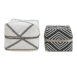 Hand-Beaded Bamboo Containers