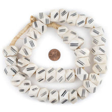 Load image into Gallery viewer, Scratch Carved Kenya Bone Beads (Faceted)
